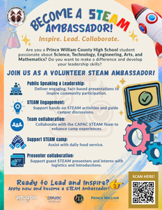Now Recruiting High School STEAM Ambassadors